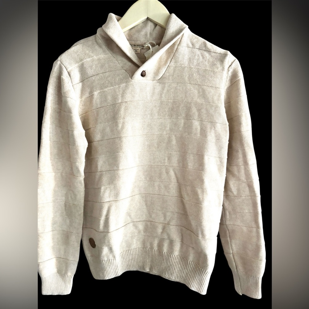 Organic Cotton Cream Knit Sweater